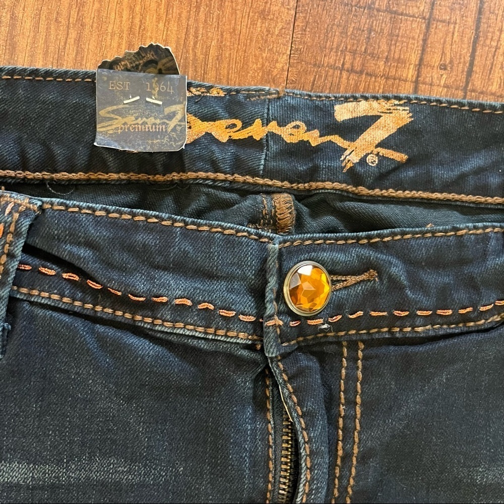 seven7 women’s premium boot cut jeans size 16 embellished dark wash NWT NEW - Picture 2 of 6